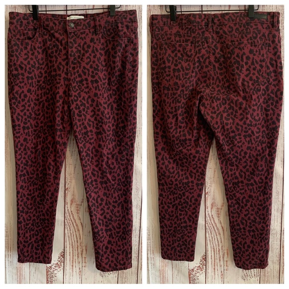 Red Leopard Print Skinny Ankle Jeans { Sanctuary } - Picture 4 of 11